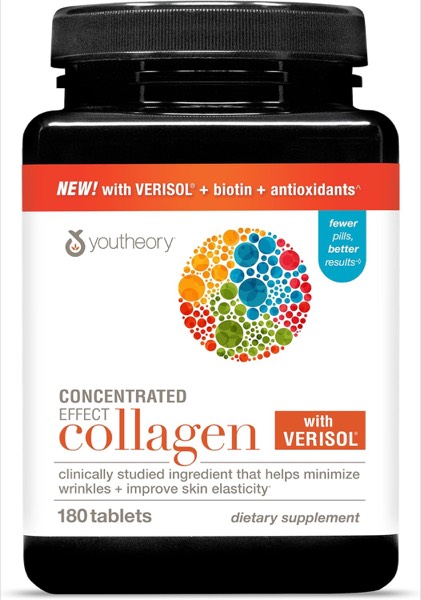 Youtheory Concentrated Effect Collagen with Verisol - Collagen Peptides with Vitamins C & B - Supports Hair product image